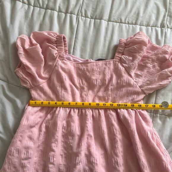 For Me Women's Cottagecore Baby Doll Puff Sleeve Dress Pink Size Large - Picture 6 of 9